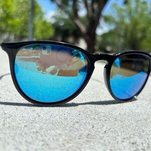 Ray-Ban Black and Blue Mirrored Sunglasses